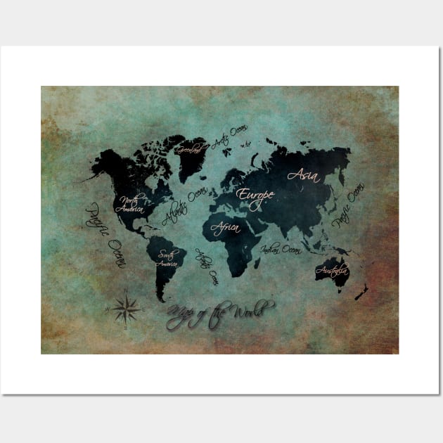 world map  #map #worldmap Wall Art by JBJart